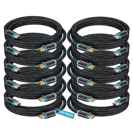 Maximm 6ft 4K 60Hz 18Gbps HDMI 2.0 Braided Cable, 10PK HD2-6FT-10PK