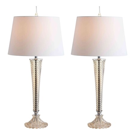 Jonathan Y Caterina 32" Glass LED Table Lamp, Champagne, 2PK JYL2068A-SET2
