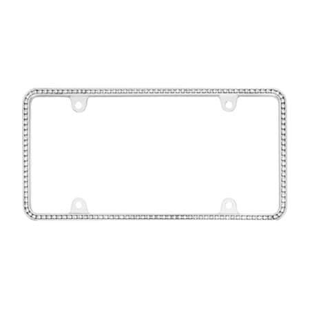Cruiser Accessories 18130 Diamondesque License Plate Frame; Chrome And Clear 18130