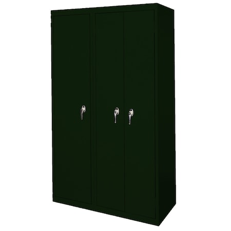 Steel Cabinets Usa Steel Storage Cabinet, 42in L x 21in D x 72in H, 8 Adjustable Shelves, 3 Doors, Hunter Green AAH-42-3D-H GRN
