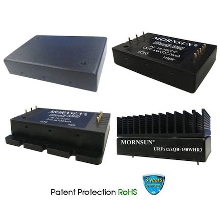 Mornsun DC-DC Converter, 1/4 brick, 150W, 18-75VDC input, 24VDC output, DIP URF4824QB-150WHR3
