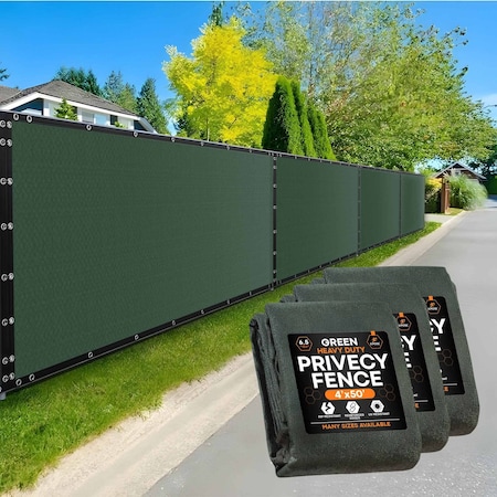 Xpose Safety Privacy Fence Screen 4ft x 50ft, Green, Pack of 3, 3PK PS-450G-3-X-S