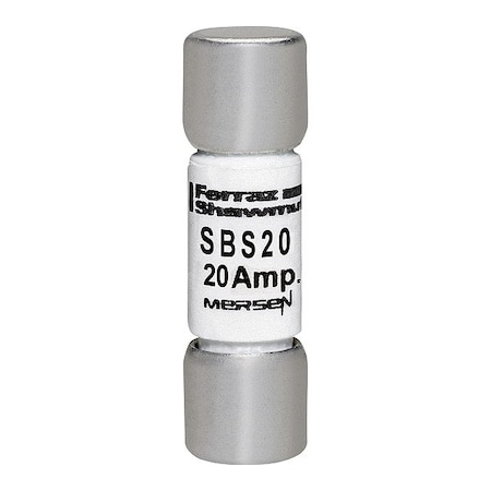 Mersen Fuse, 1 3/8 in L, 600 V AC, 20 A SBS20