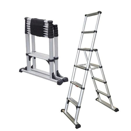 Telesteps Stepladder, 6 Steps, 6 ft H, Silver 10ES