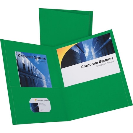 Tops Business Forms Oxford, Twin-Pocket Folder, Embossed Leather Grain Paper, Hunter Green, 25PK 57556