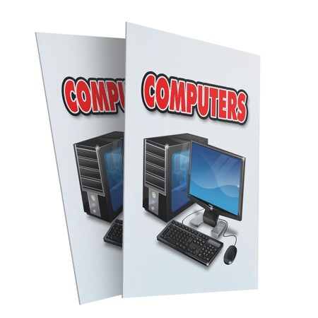 Signmission Computers, Plastic Signs Only 24 Inch x 36 Inch, Corrugated Plastic, 2PK CSB-2436-2PACK-Computers