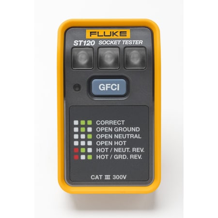 Fluke Socket Tester, 110 to 125V AC, No Disp ST120
