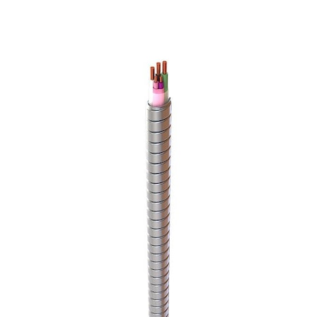 Afc Cable Systems Metal Clad Building Cable, MC, 16 AWG; 12 AWG, 4C with Ground C, Silver, Aluminum, Solid, 600V AC AL04-42-L00