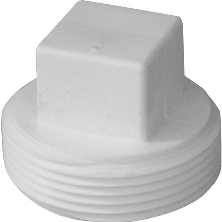 Genova IPEX Cleanout Plug, 2 in, MNPT, PVC, White, SCH 40 Schedule 193052S