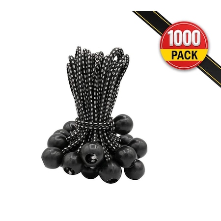 Mytee Products 1000 Pcs 6 in Ball Bungee Loop Cords for Tarp Tie Down for Canopy, Camping, Cargo, 40PK BUNGEE-BALL6x40