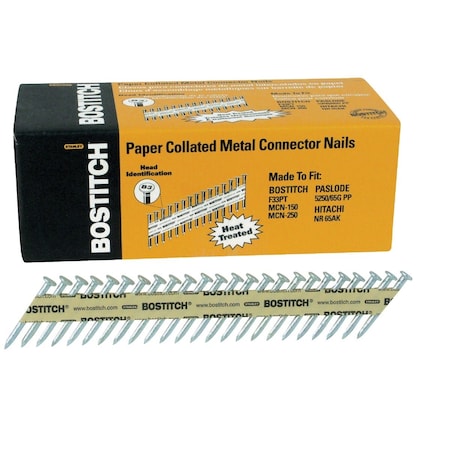 Bostitch 35 Degree Paper Tape Hot-Dipped Galvanized MCN Connector Nail 1-1/2'' x .148'', 1000 Ct. PT-MC14815G-1M