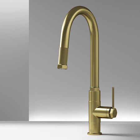 Vigo Hart Arched Single Handle Pull-Down Spout Kitchen Faucet Matte Brushed Gold VG02035MG