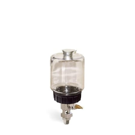 Oil-Rite 1 pt Capacity Single Feed Manual Lubricator w/Polycarbonate Reservoir - 1/4in. Male NPT, Pipe Mount B1681-0162B11W