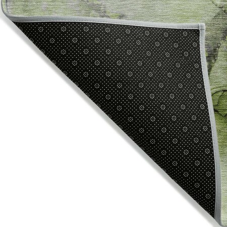 Homeroots 8' X 10' Green Abstract Washable Non Skid Indoor Outdoor Area Rug 559691
