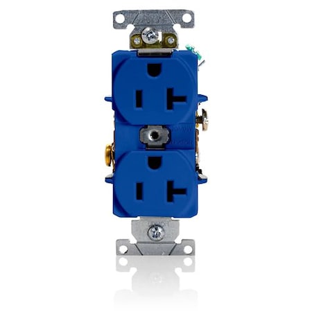 Leviton Duplex Receptacle Outlet, 20A, Blue, 125V 5352-BU