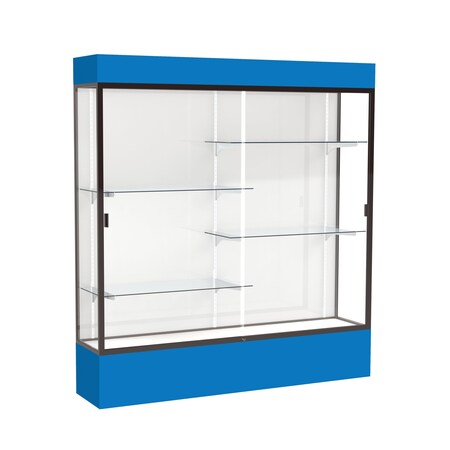 Ghent Lighted Floor Display Case 72x80x16, White, Bronze 3176WB-BZ-RY