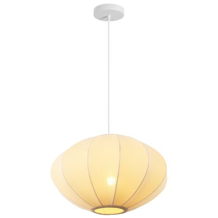 Jonathan Y Kira 18.38" 1-Light Scandinavian Japandi Adjustable Lantern Metal w/Ribbed Cocoon UFO Saucer Shade L JYL4208A