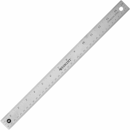 Westcott Ruler, 15 Inch, Stainless Steel 10416