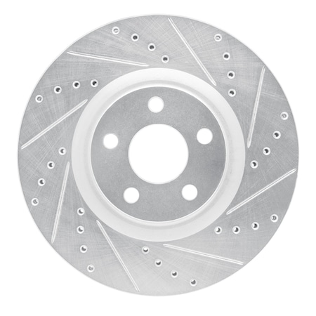 Dynamic Friction Co DFC Brake Rotor - Drilled and Slotted - Silver 631-54095R