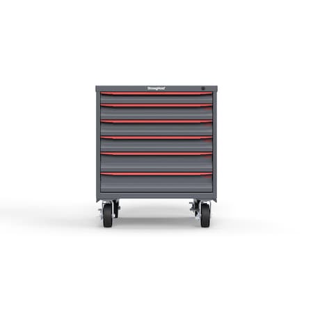 Strong Hold 6 drawer cabinet - (1x 2in, 3x 3in, 2x 4in) - Red accents - Keyed Different S3036-PCDAS-0601DS