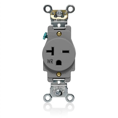 Leviton Single Receptacle, 20A, Gray, 250V W5461-GY
