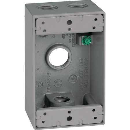 Southwire Single Gang 1/2'' 4-Hole Gray Weatherproof Junction Box WB1450-UPC