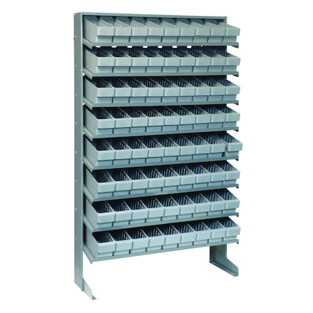 Quantum Storage Systems SINGLE SIDE PICK RACK W/72 GRAY BINS QPRS-501GY