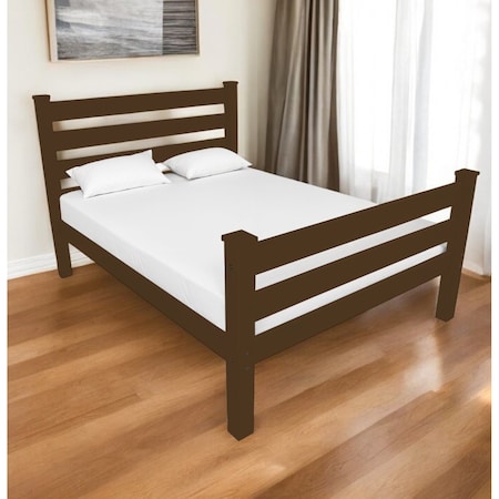 Homeroots Coffee Solid Wood Twin Bed Frame 546937
