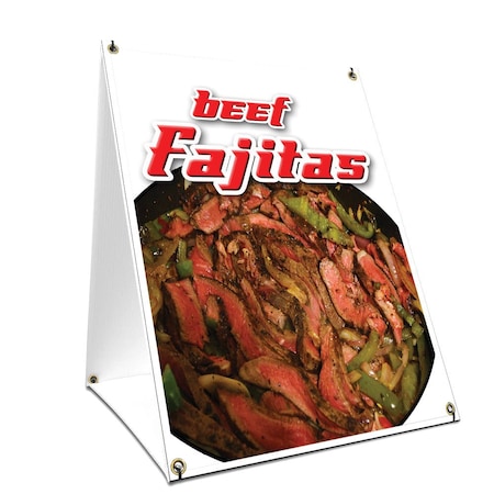 Signmission Beef Fajitas, 36 Inch x 24 Inch A-frame Yard Sign, Plastic Sign SBC-2436-Beef Fajitas