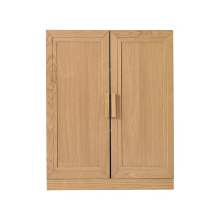 Homeroots Set Of Two Natural Wood Corner Accent Cabinet With Two Doors 719688