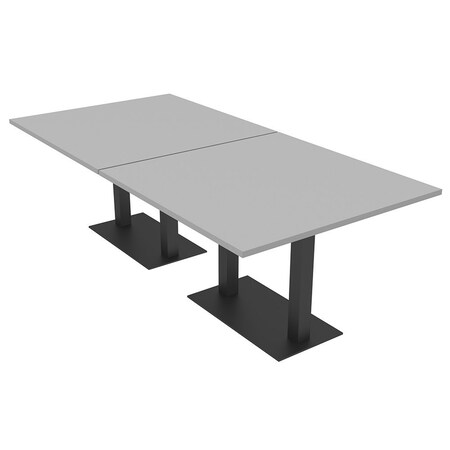 Skutchi Designs Rectangle Conference Table With Power Unit, 48 in W, 96 in L, Grey HAR-REC-48X96-DOU.BK-U779-NA