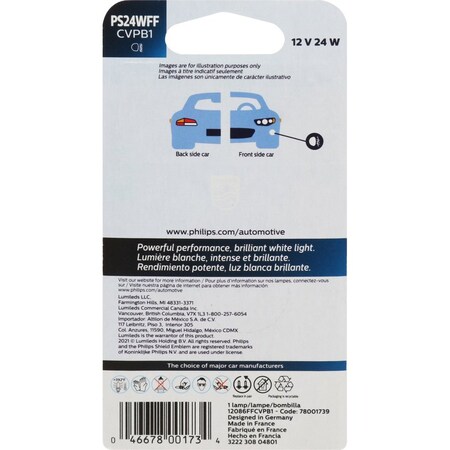 Lumileds CrystalVision Platinum - Single Blister Pack PS24WFFCVPB1