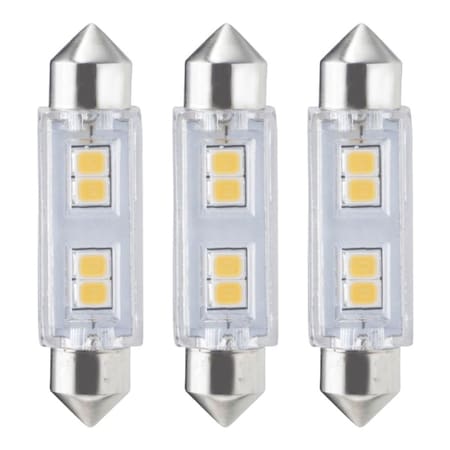 Bulbrite 20-Watt Equivalent T3 Non-Dimmable Festoon LED Light Bulb Warm White Light, 3PK 861533