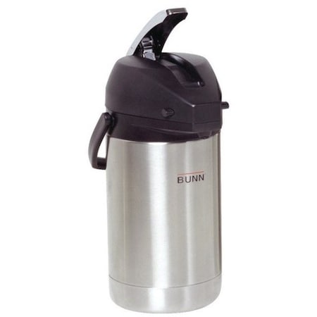 Bunn Stainless Steel 2.5 L Coffee, 2.5 Liter, Airpot, Stainless Steel 32125.0000