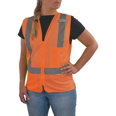 Ergodyne L Orange Class 2 Womens Hi-Vis Vest - Zipper 8210ZW-S
