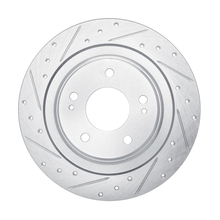 Dynamic Friction Co DFC Brake Rotor - Drilled and Slotted - Silver 631-72063L