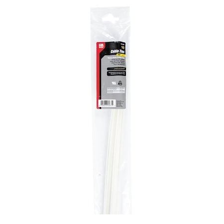 Gardner Bender Cable Tie, 48 in L, 14.30 in Max Bundle Dia., Natural, Nylon 6/6, 175 lb Strength 45-548