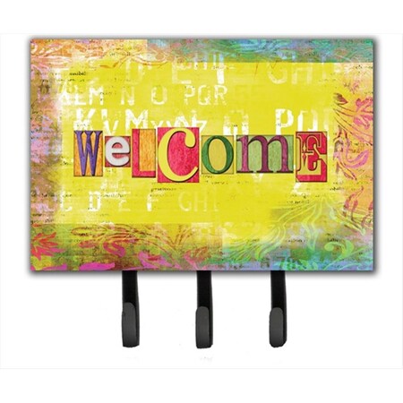 Carolines Treasures Artsy Welcome Leash Or Key Holder SB3097TH68