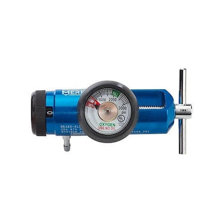 Meret Products Oxygen Regulator, 6.5 in H, Aluminum AREG8715ME-BU