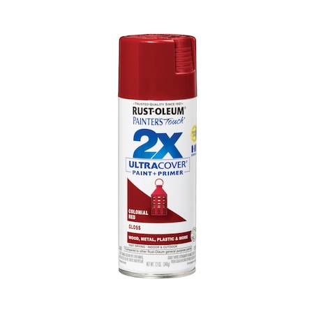 Rust-Oleum General Purpose Spray Paint, Colonial Red, Gloss, Solvent, 12 Oz 334030