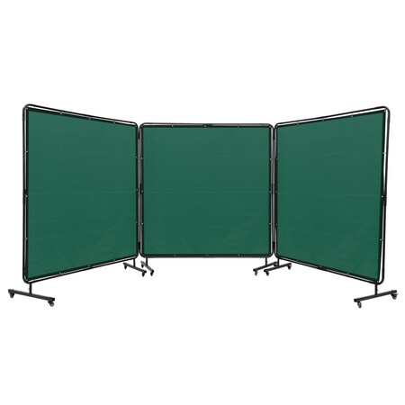 Vevor Welding Screen with Frame 3 Panel 6' x 6' Welding Curtain Screen 12 Wheels XU-2316