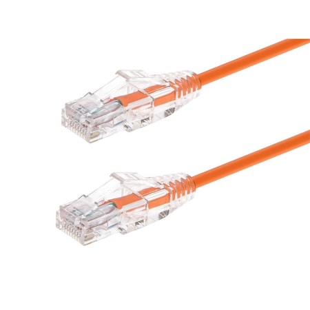 Monoprice Slim Cat6 Utp Network Cable, 1 ft.Orange 14794