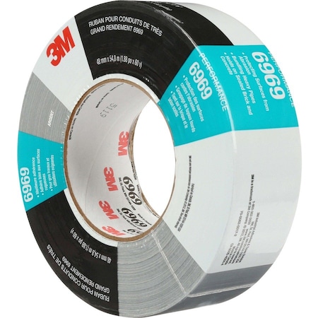 3M Duct Tape, Black, 60 yd L, 2 in W 6969