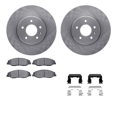 Dynamic Friction Co DFC Brake Rotor with 5000 Brake Pads and Hardware Kit 6512-46217