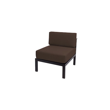 Bfm Seating Belmar Armless Middle Sofa Section with Sunbrella cushions, Sand Black Frame PH6101BL-M-57014