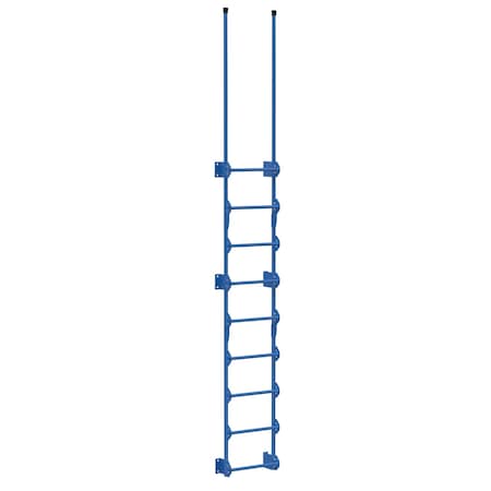 Vestil Steel Walk Through Dock Ladder 9 Step 300 Lb. Capacity Blue DKL-9-BL