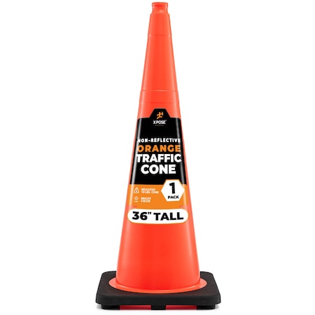 Xpose Safety Traffic Safety Cone, 36 in, PVC, No Collar, DOT Approved, Orange, 1 pack OTC36-1-X