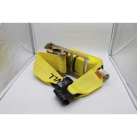 Briargate Ratchet Strap, 4in X30ft with 2 Steel Flat Hook Ends. Working Load Limit, 5400 Lbs. F430RFH