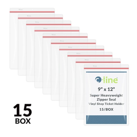 C-Line Products Shop Ticket Holder, Zipper, 9 x 12", PK15 82912