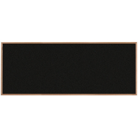 Aarco VIC Cork Bulletin Board, Red Oak Frame, Clear Lacquer Finish, Black Olive 48''Hx120''W OW48120209